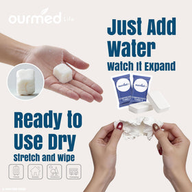 ourmed life compressed towel in a gym bag