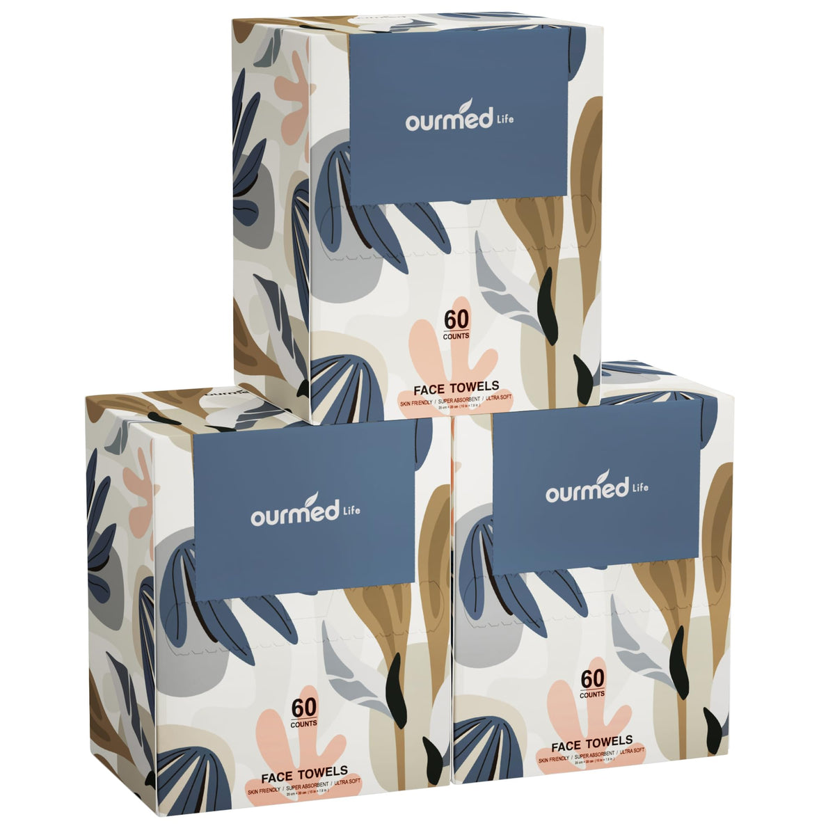 ourmed life Disposable Face Towels 180 Count front view