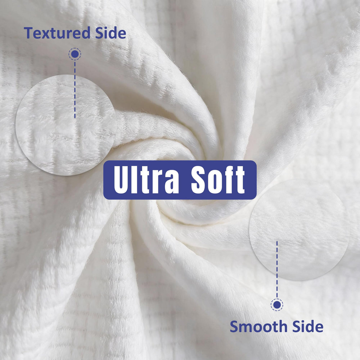 ourmed life Disposable Face Towels displayed on a bathroom counter