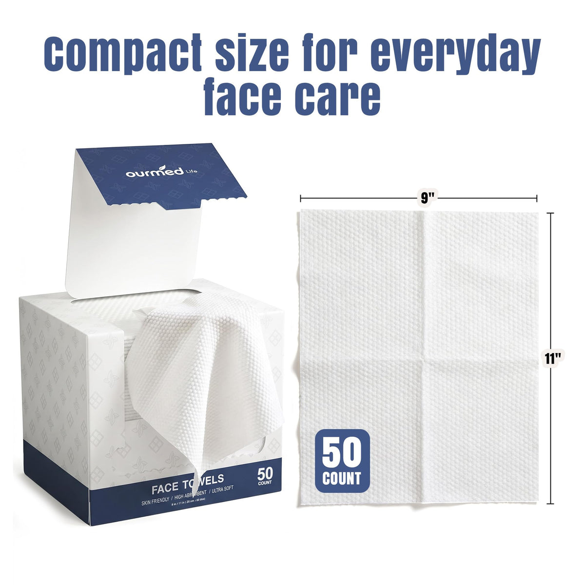 Ourmed Life Disposable Face Towels lifestyle scene in bathroom setting