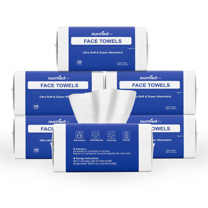 ourmed life disposable face towels pack front view