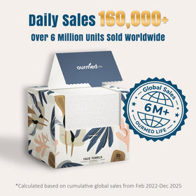 ourmed life Disposable Face Towels showing packaging