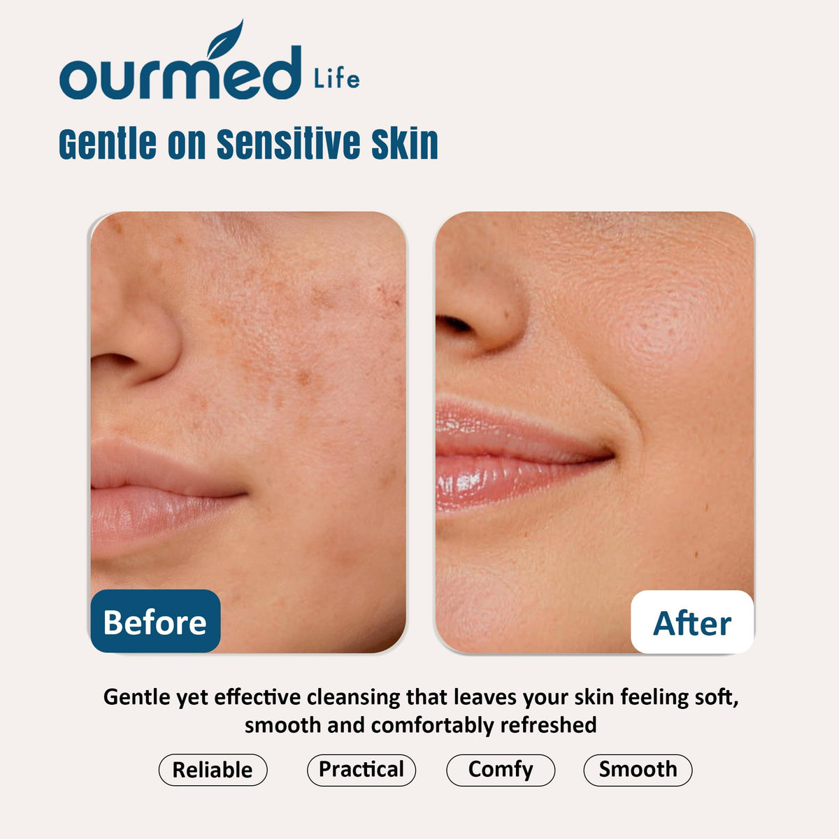 ourmed life Disposable Face Towels XL towel texture