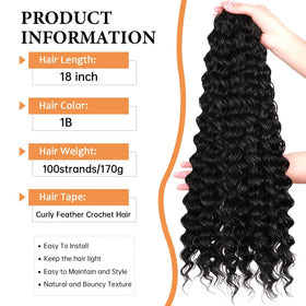 Outernice Curly Feather Crochet Hair 18 Inch packaging