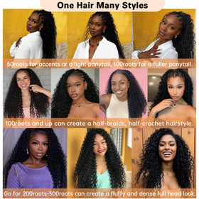 Outernice Curly Feather Crochet Hair displayed with accessories