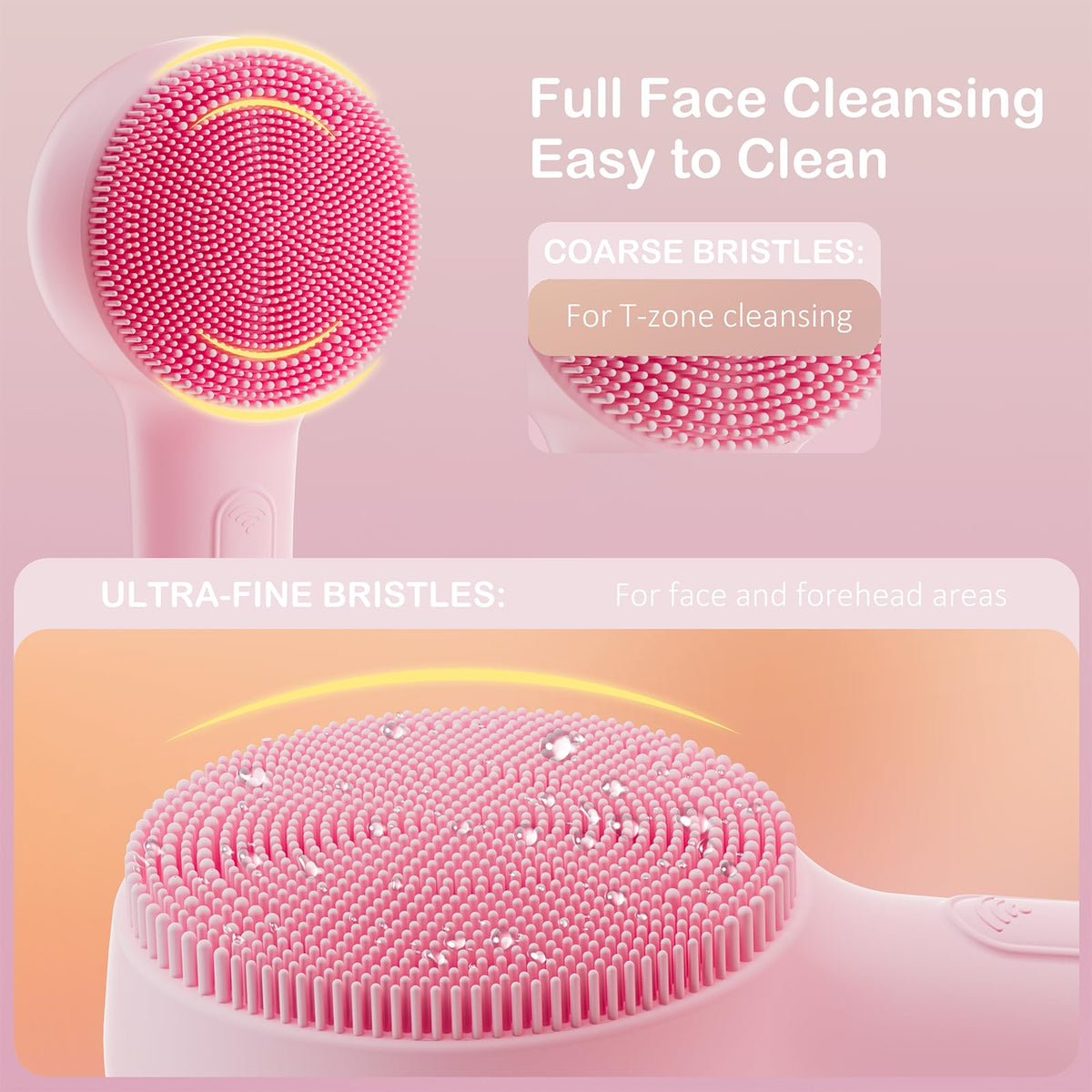 OUTIFUO Facial Cleansing Brush back view with control buttons