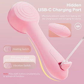 OUTIFUO Facial Cleansing Brush close-up of silicone bristles