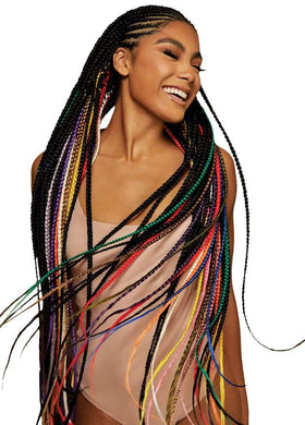 Outre X-Pression Braid displayed in a hairstyle