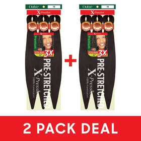 Outre X-Pression Braid packaging showing 42" length and Medium Brown 4