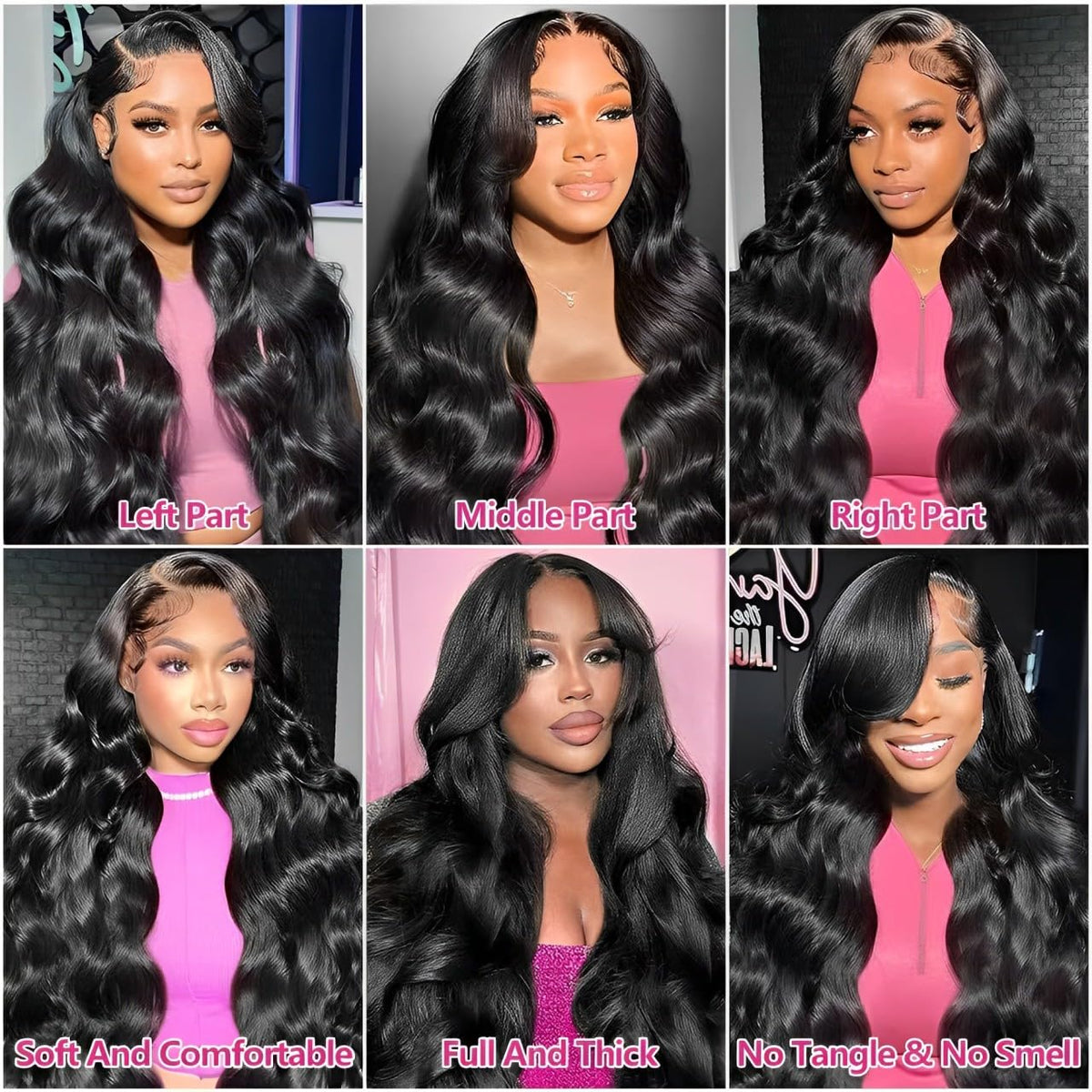 oveflect 30-Inch HD Lace Front Wig back view displaying length