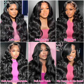oveflect 30-Inch HD Lace Front Wig back view displaying length