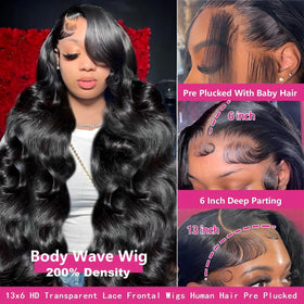 oveflect 30-Inch HD Lace Front Wig close-up of lace front