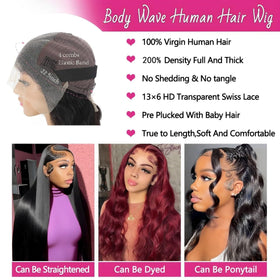 oveflect 30-Inch HD Lace Front Wig side view showing hair texture