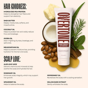 oVertone Cherry Chestnut Conditioner on hair after application