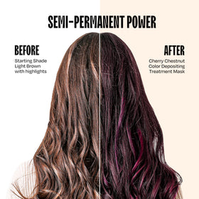 oVertone Cherry Chestnut Hair Mask application on hair