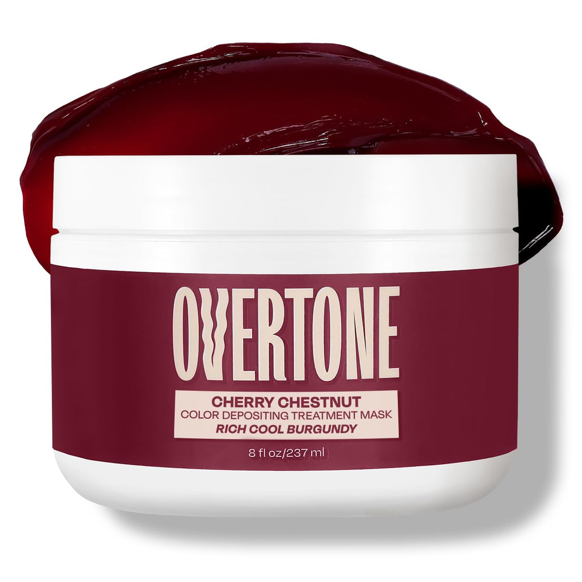 oVertone Cherry Chestnut Hair Mask front view with packaging