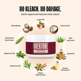 oVertone Cherry Chestnut Hair Mask in use during a hair