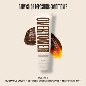 oVertone Chocolate Brown Conditioner back view showing ingredients