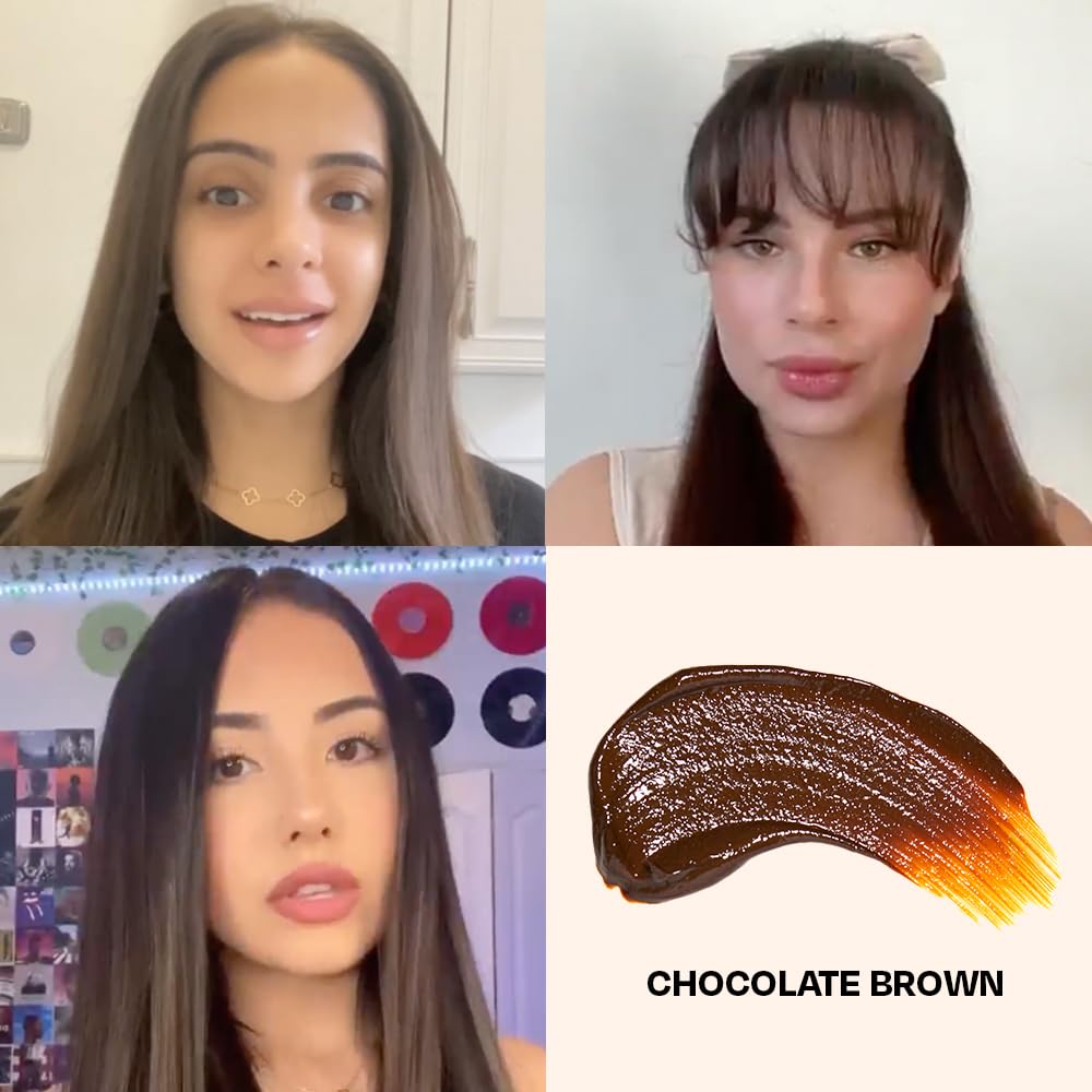 oVertone Chocolate Brown Conditioner with fresh hair styling tools