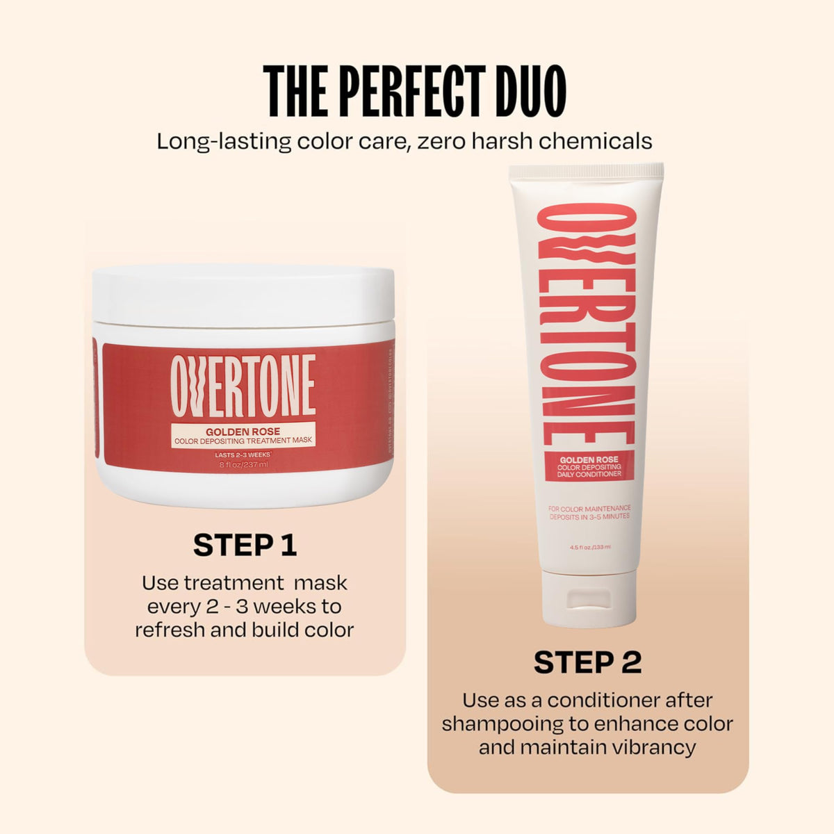 oVertone Color Depositing Hair Mask Golden Rose open jar