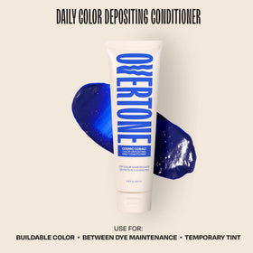 oVertone Cosmic Cobalt Conditioner back view with ingredient list