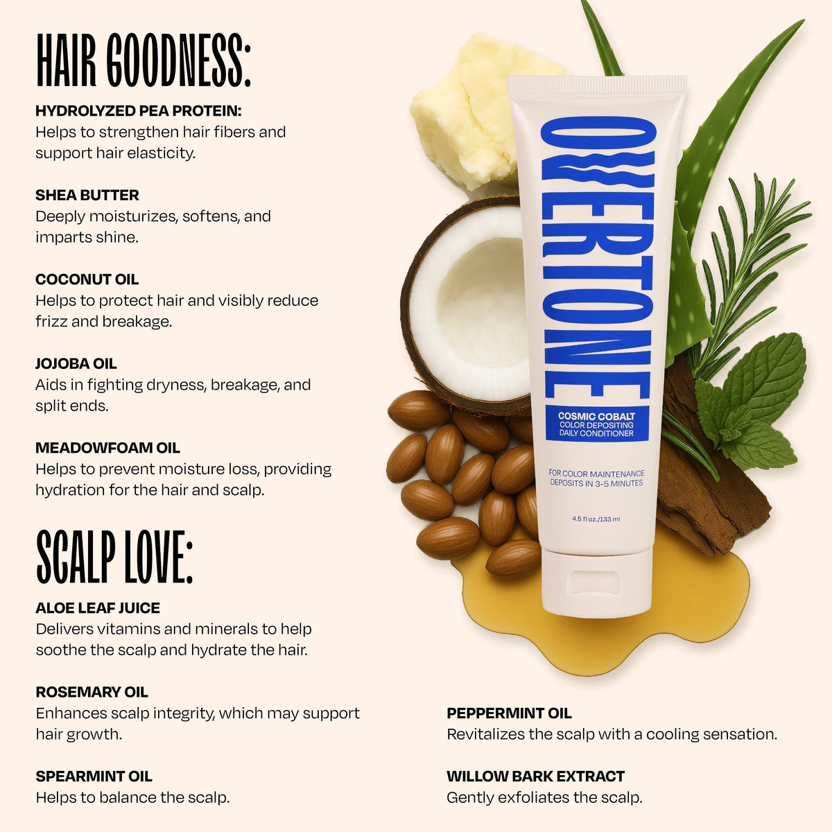 oVertone Cosmic Cobalt Conditioner texture on hand