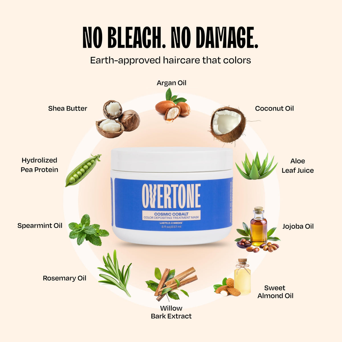 oVertone Cosmic Cobalt Hair Mask after application results