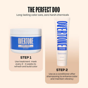 oVertone Cosmic Cobalt Hair Mask application on hair