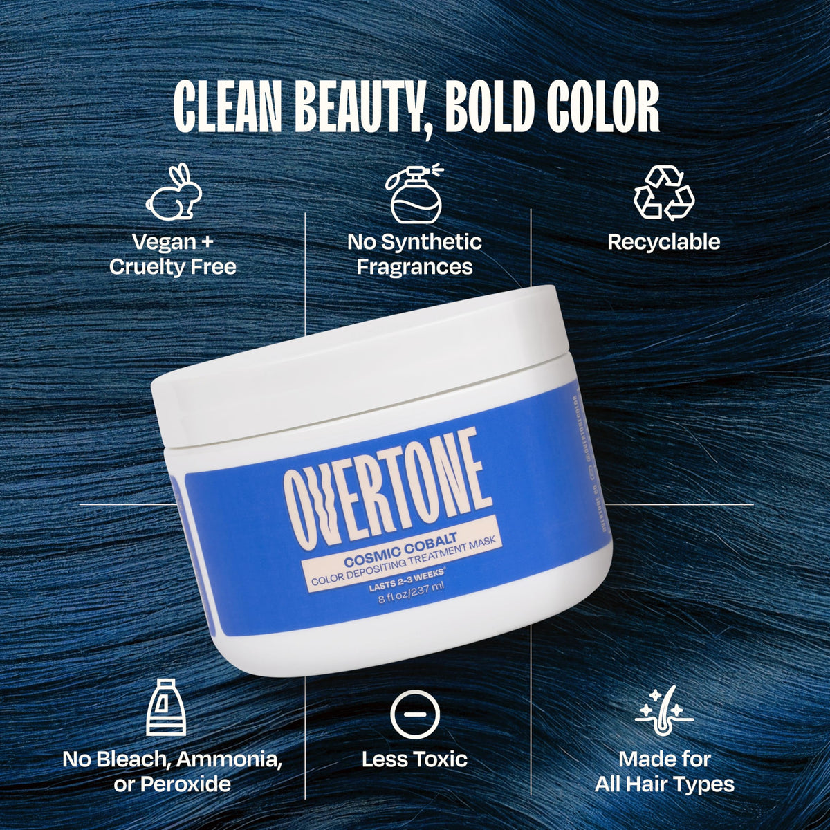 oVertone Cosmic Cobalt Hair Mask ingredients list