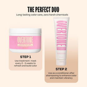 oVertone Cotton Candy Pink Hair Mask application on hair