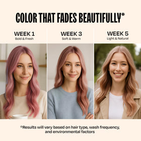 oVertone Cotton Candy Pink Hair Mask in bathroom setting