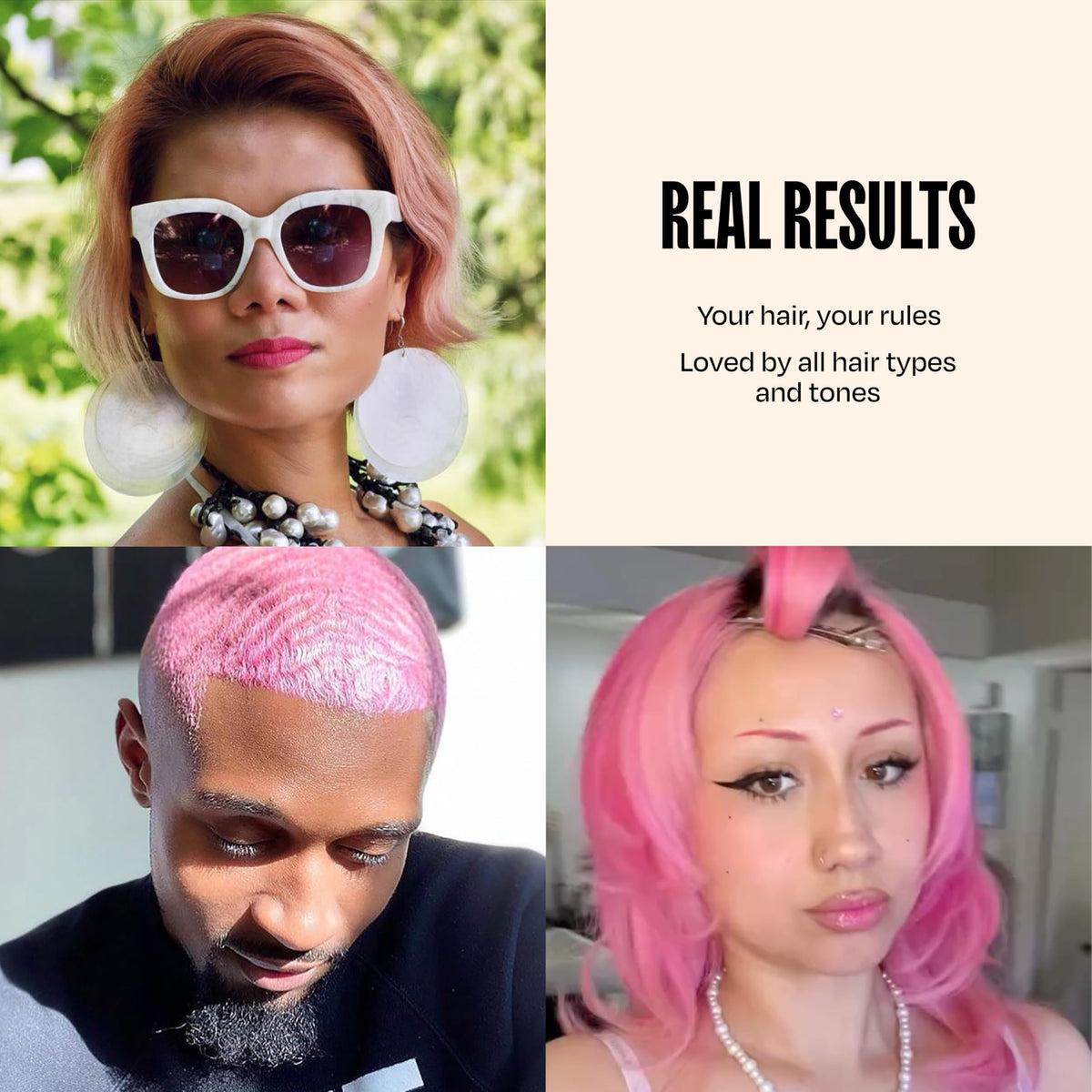 oVertone Cotton Candy Pink Hair Mask on light hair