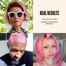 oVertone Cotton Candy Pink Hair Mask on light hair