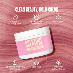 oVertone Cotton Candy Pink Hair Mask with natural ingredients