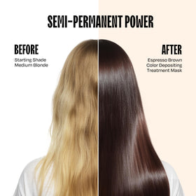oVertone Espresso Brown Hair Mask application on hair