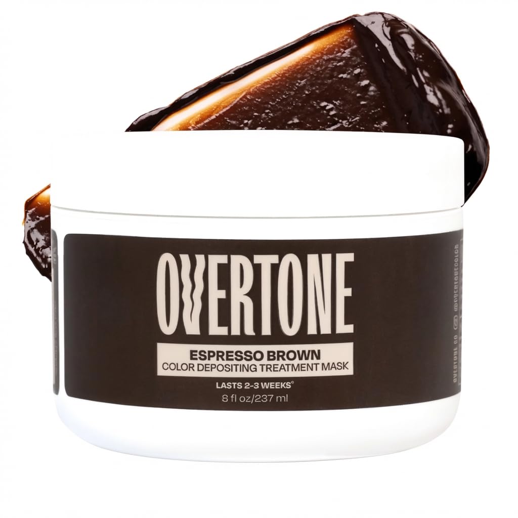 oVertone Espresso Brown Hair Mask front view with packaging