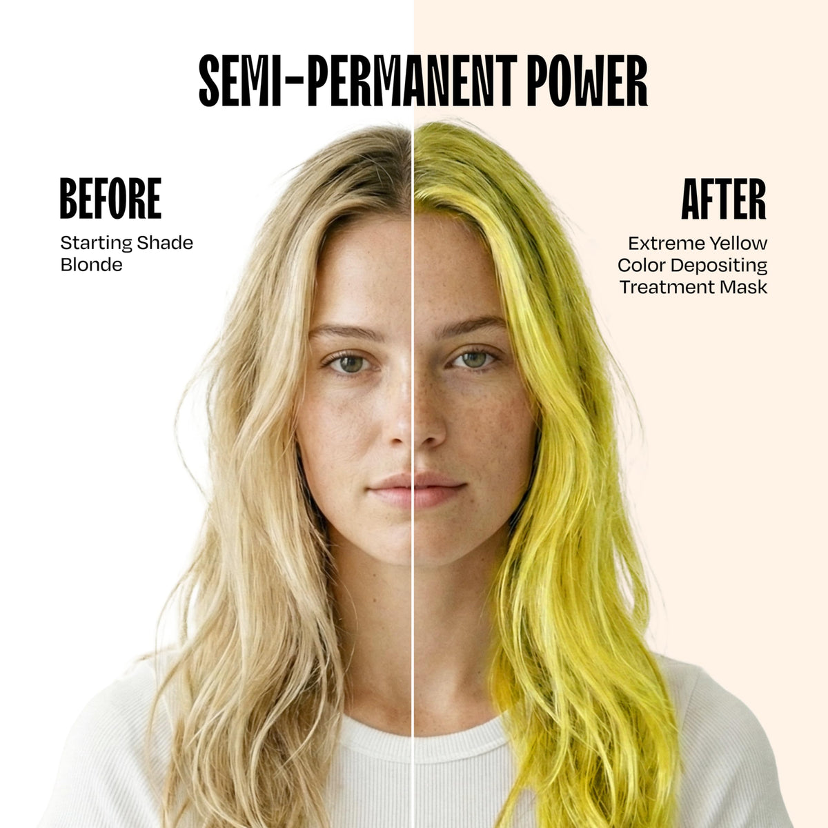 oVertone Extreme Yellow Hair Mask 8 oz jar with lid open