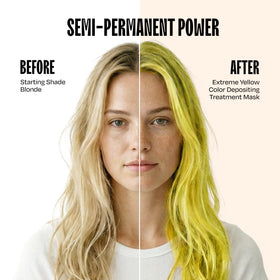 oVertone Extreme Yellow Hair Mask 8 oz jar with lid open