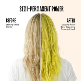 oVertone Extreme Yellow Hair Mask application on hair