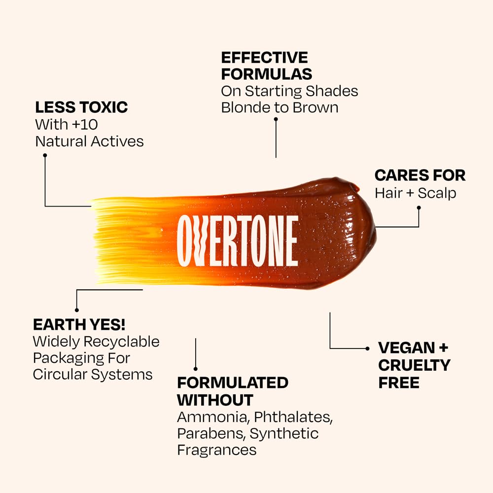 oVertone Ginger Glow conditioner application on hair