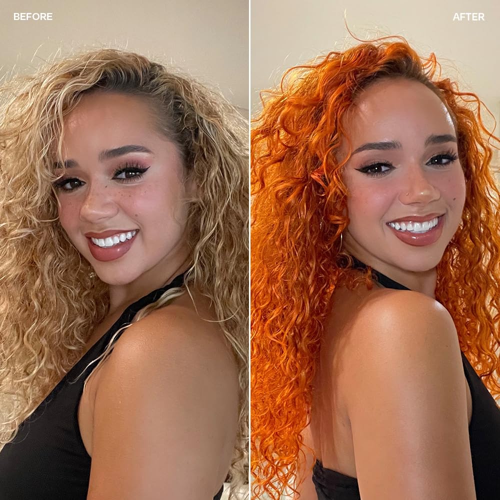 oVertone Ginger Glow conditioner on curly hair