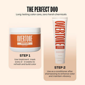 oVertone Ginger Glow Hair Mask application on hair