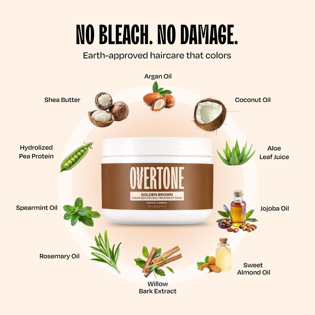 oVertone Golden Brown Hair Mask on a shelf