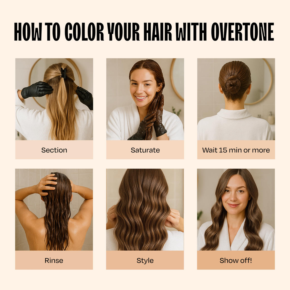 oVertone Golden Brown Hair Mask opened