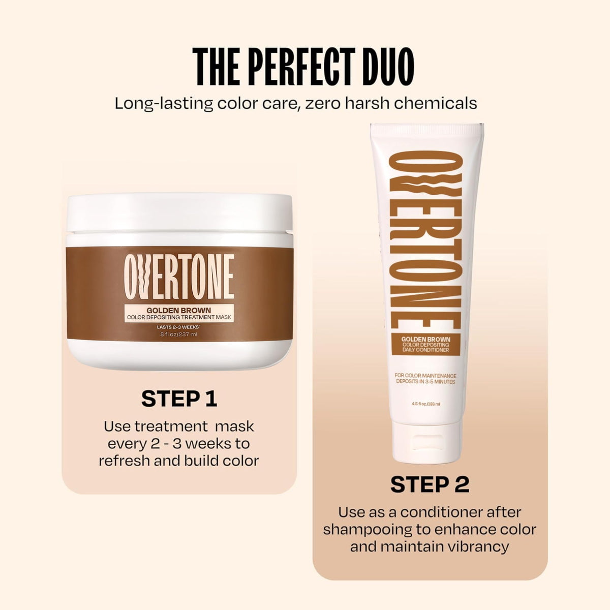 oVertone Golden Brown Hair Mask packaging