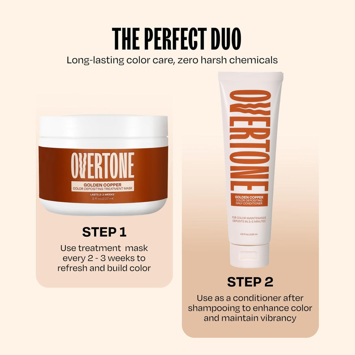 oVertone Golden Copper Hair Mask side view