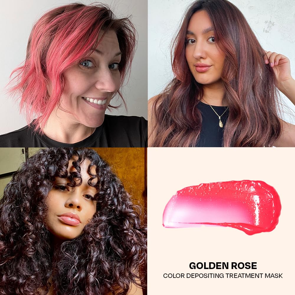 oVertone Golden Rose Conditioner on display with flowers