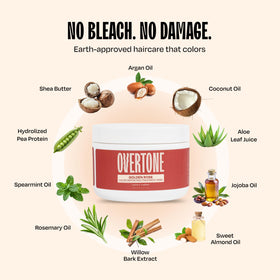 oVertone Golden Rose Hair Mask in bathroom setting