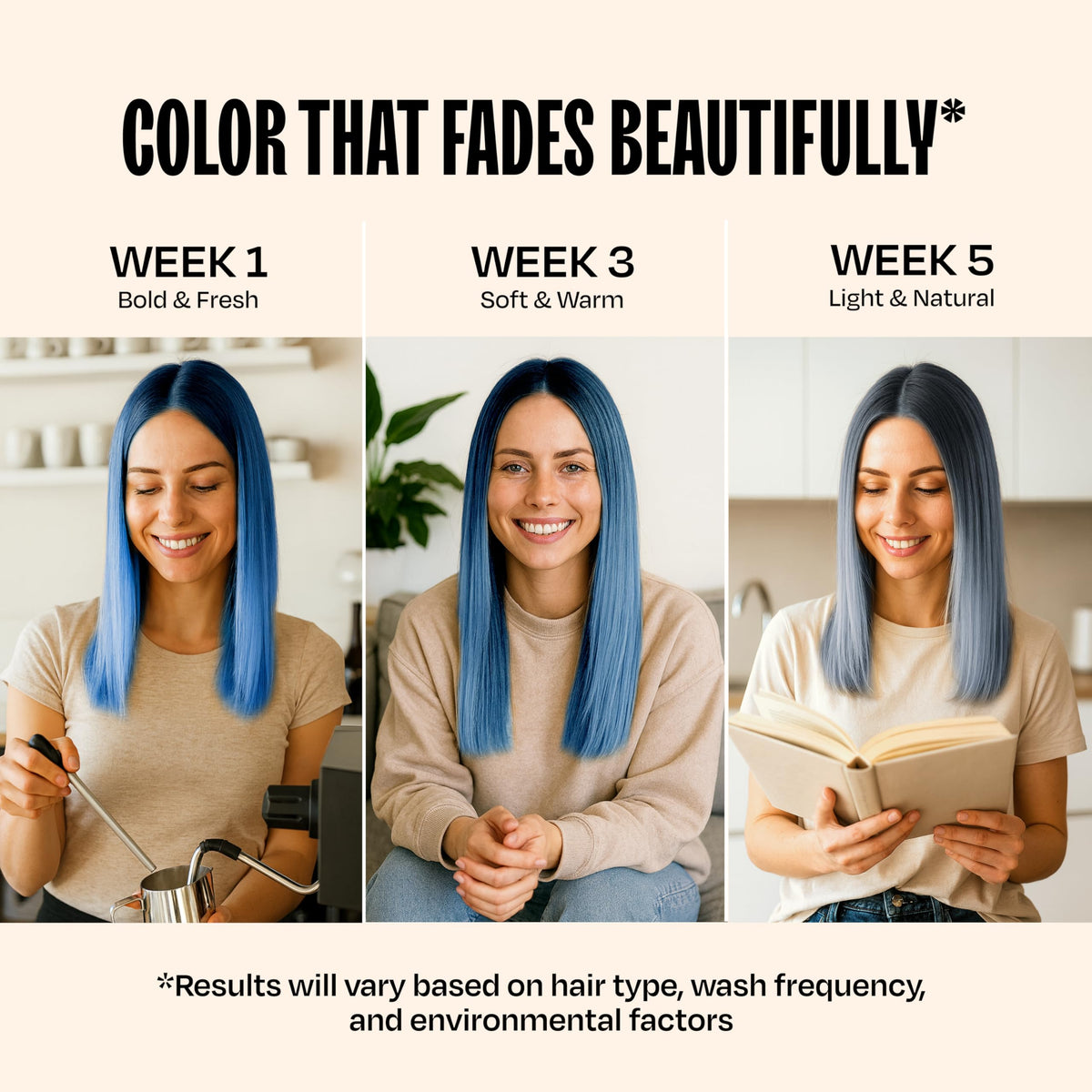oVertone Hair Mask Blue Lagoon in bathroom setting