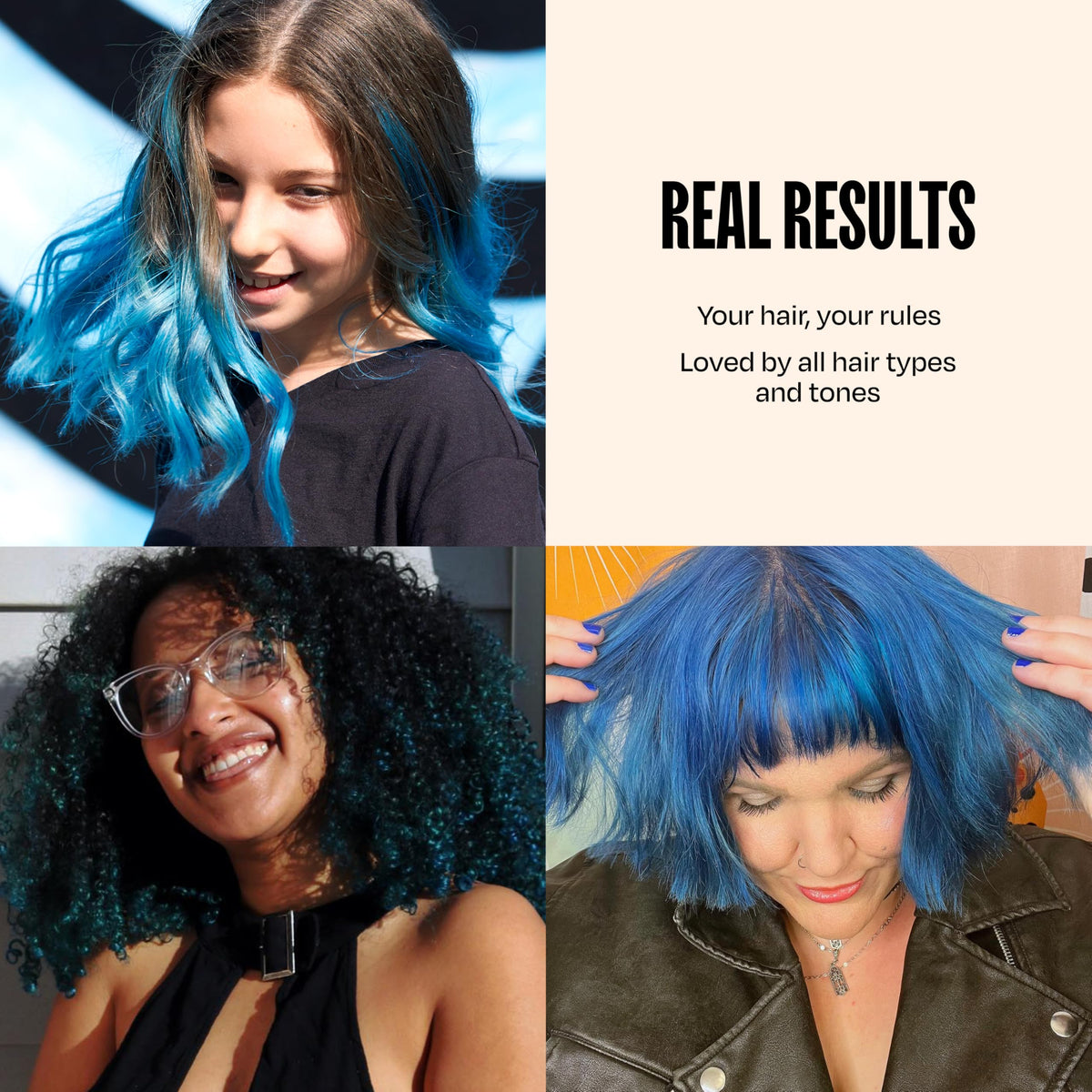 oVertone Hair Mask Blue Lagoon on display with other hair products